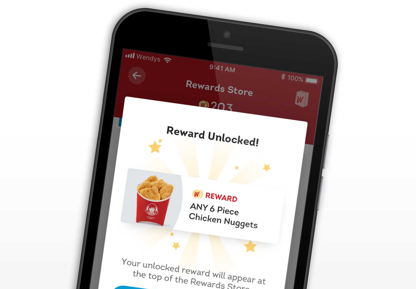 La Recompensas de Wendy's en el teléfono móvil