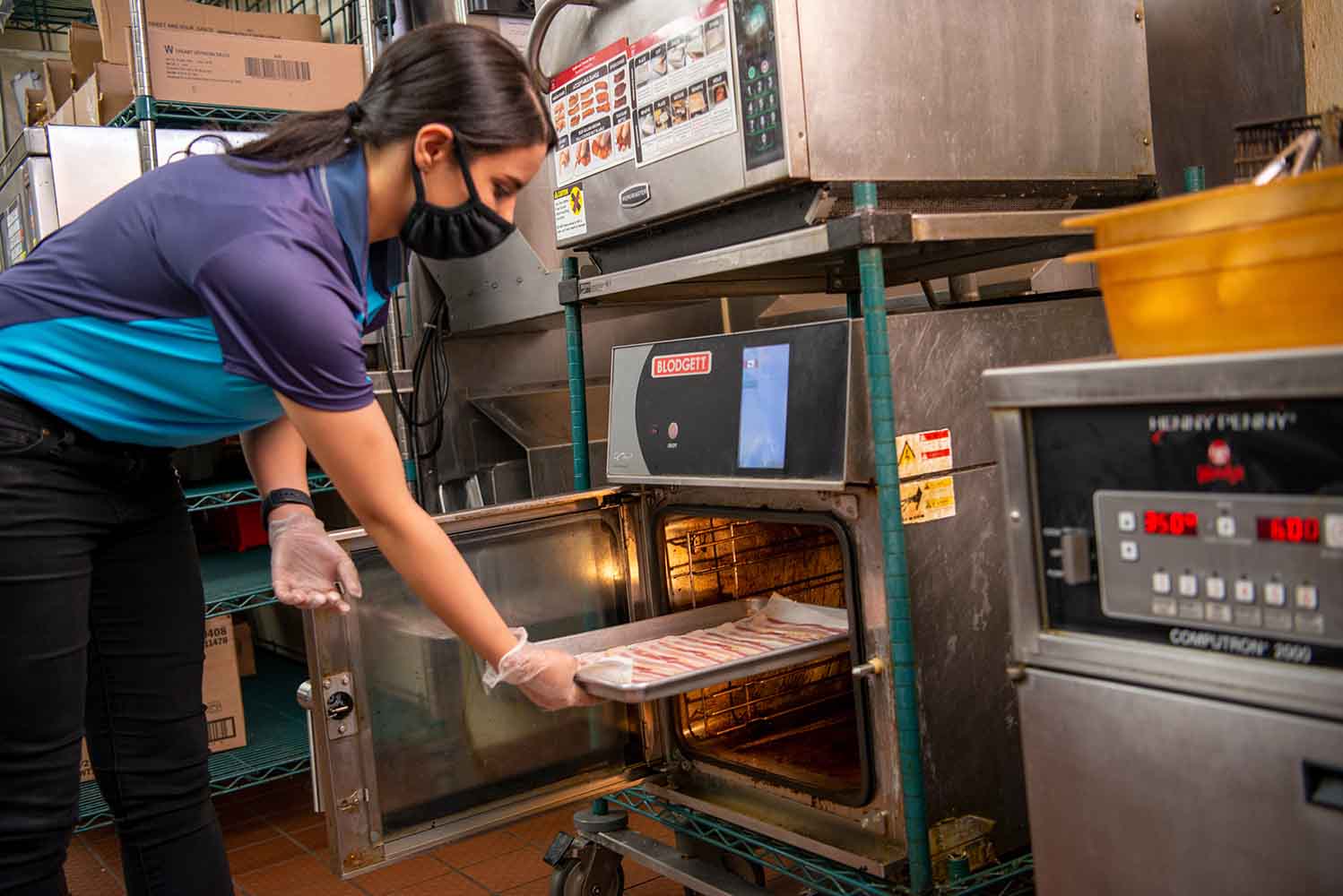 Wendy's crew member in kitchen