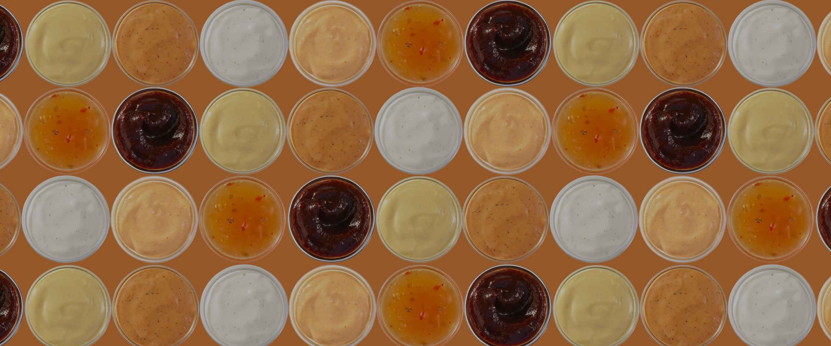 Dipping Sauces in glass cups