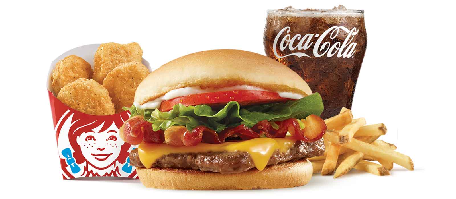 $5 Biggie Bag with Jr. Bacon Cheeseburger, 4pc Nuggets, small fry &amp; small drink