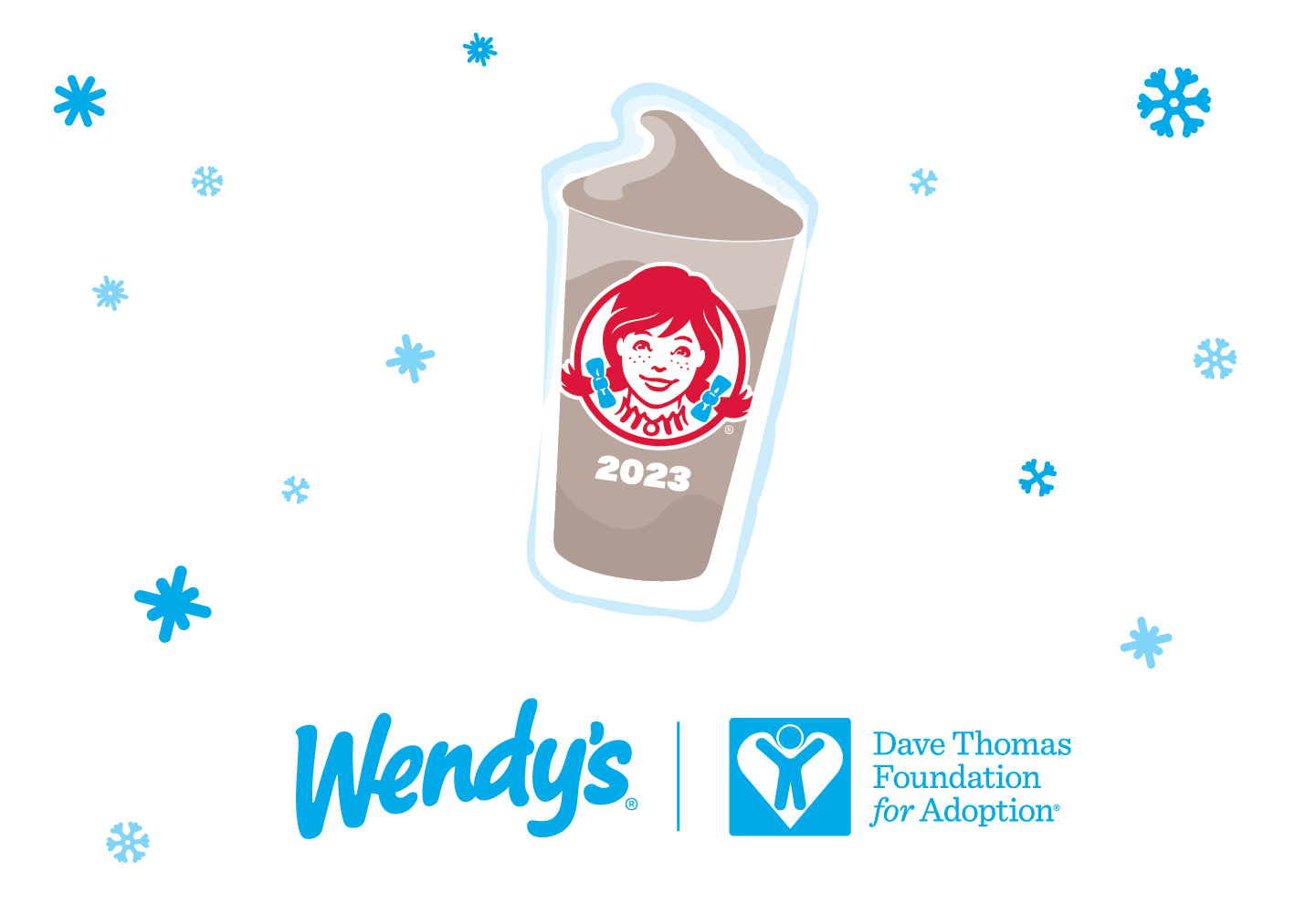 Wendy's $2 Frosty Key Tag and snowflakes