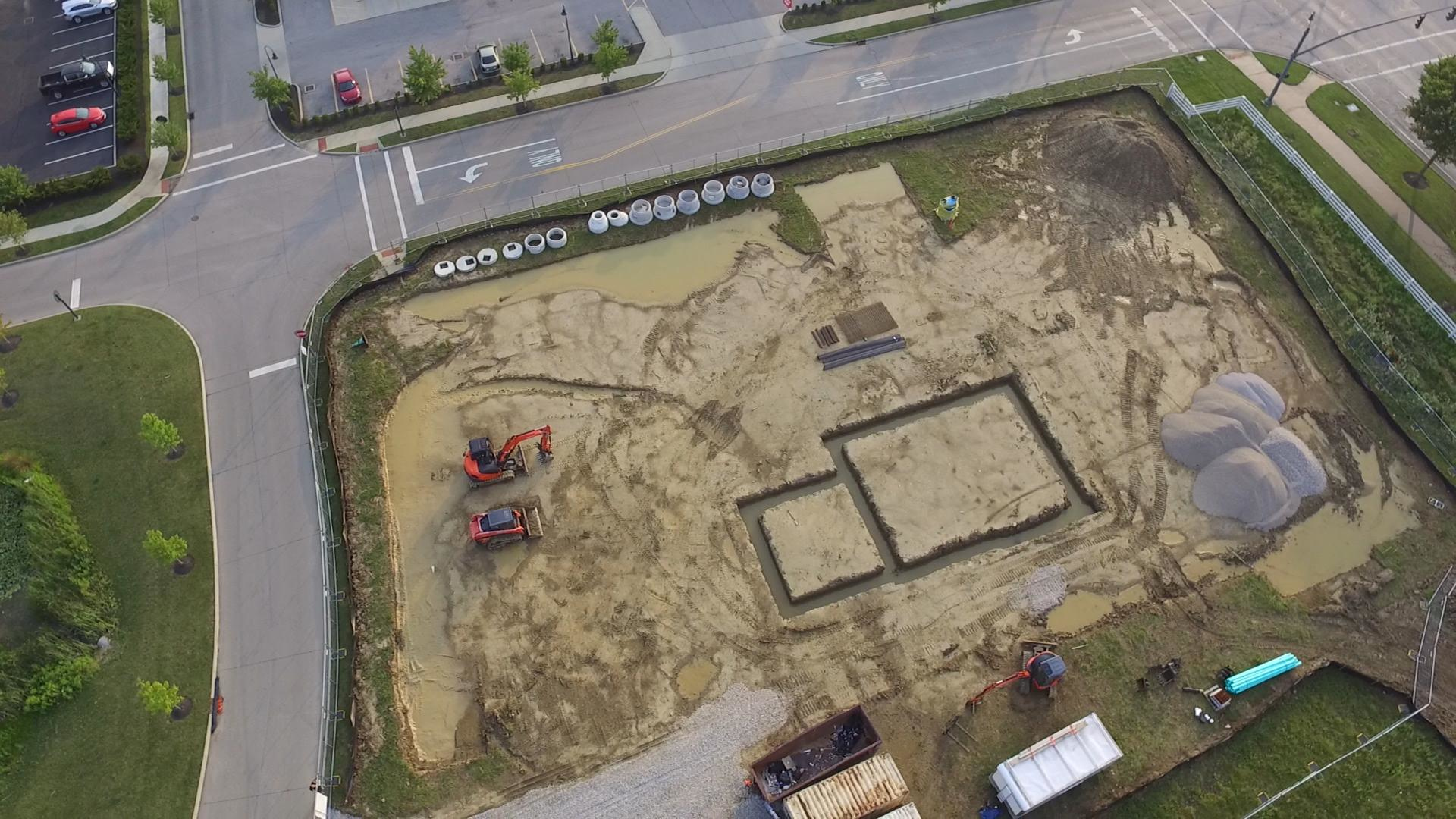 Global Next Gen Construction Site with Bird's-eye view