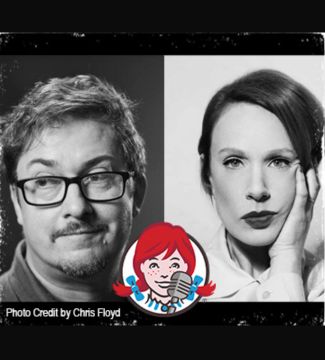Joel Morris and Sara Barron, writer and host of the Wendy's Burger Files podcast