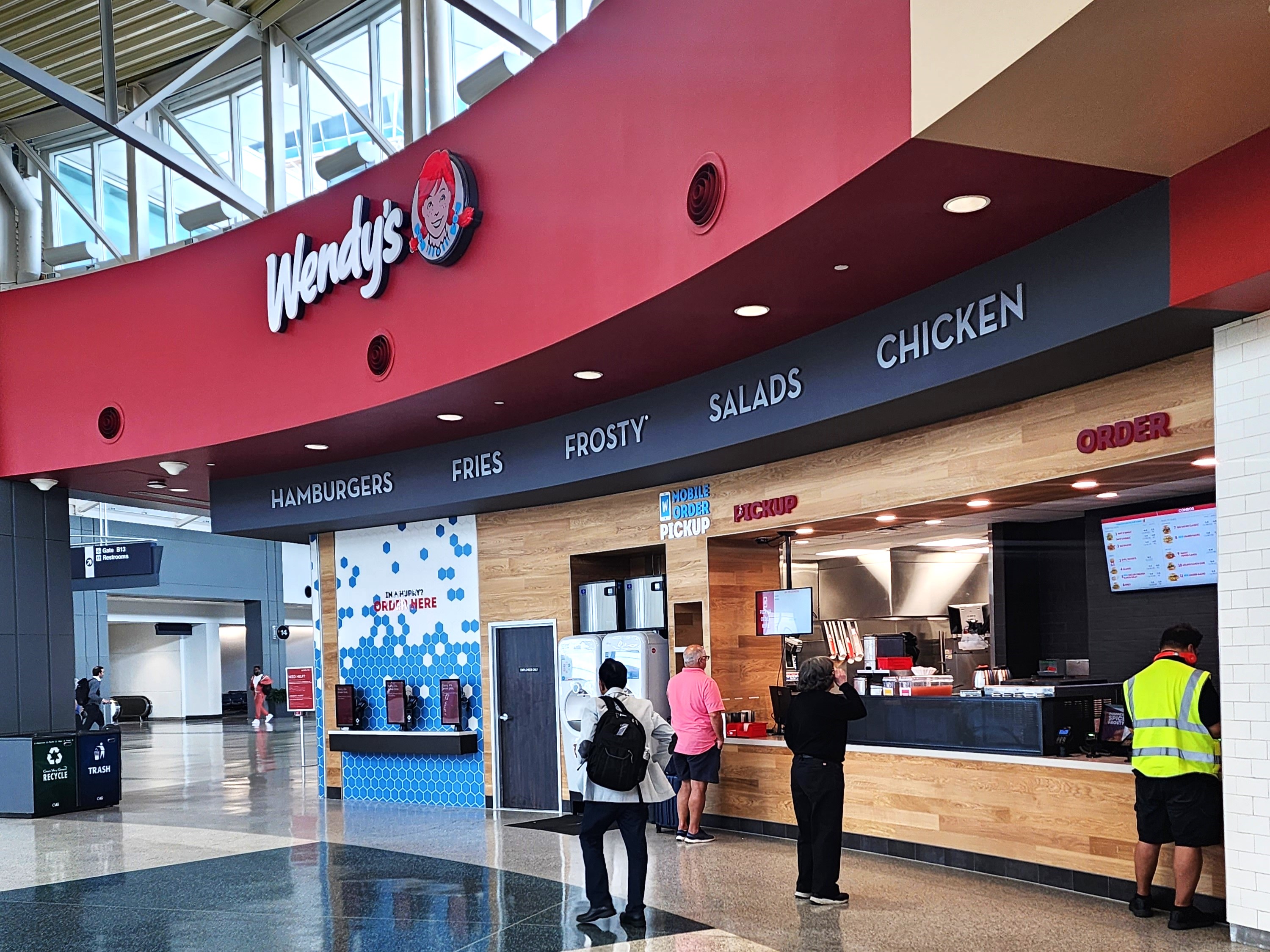 Customers visiting Wendy's in the CVG airport