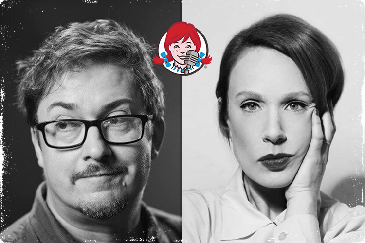 Joel Morris and Sara Barron, writer and host of the Wendy's Burger Files podcast