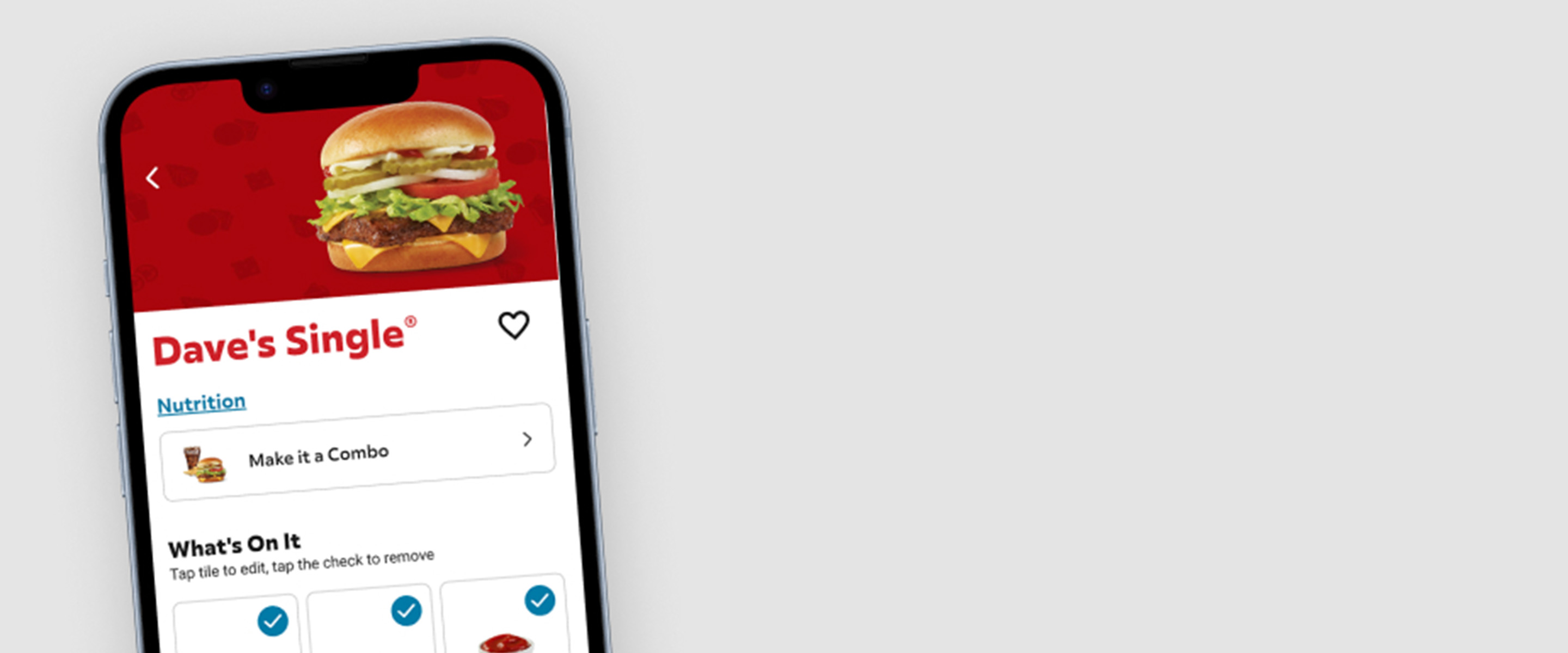 Mobile phone showing Dave's Single product information
