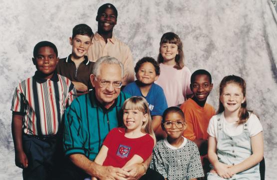 Early Photo of Dave with Children