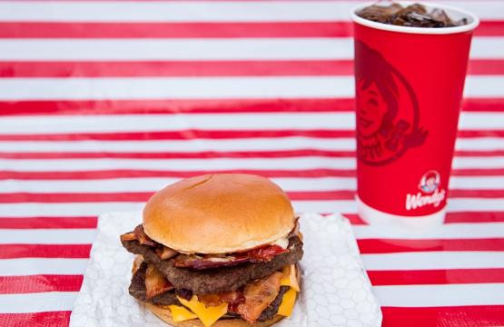 Wendy's Baconator and drink