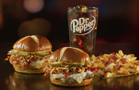 Pretzel Bacon Pub Cheeseburger Trio