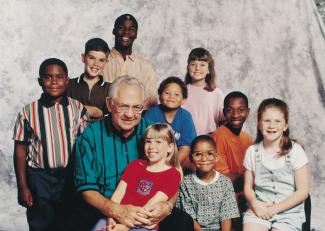 Early Photo of Dave with Children