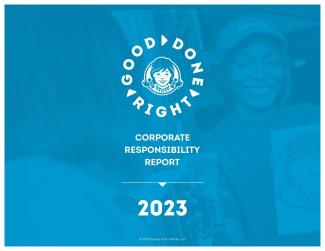 Wendy's 2023 Corporate Responsibility Report Cover
