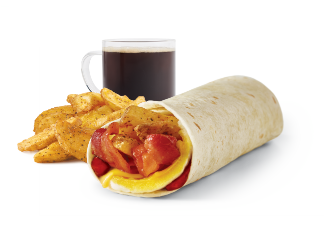 Bacon breakfast wrap combo