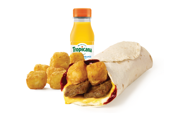 Sausage Breakfast Wrap combo, HP Sauce