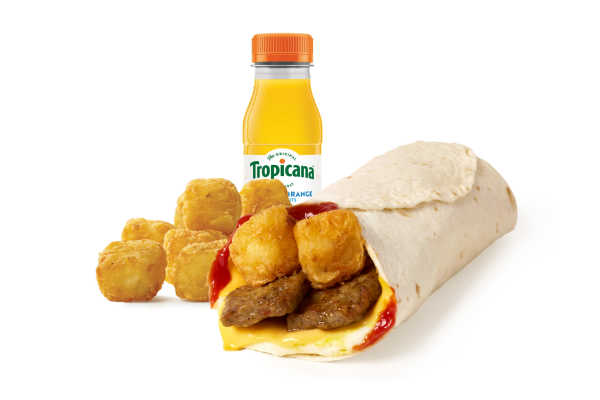 Sausage Breakfast Wrap Combo, Heinz Ketchup