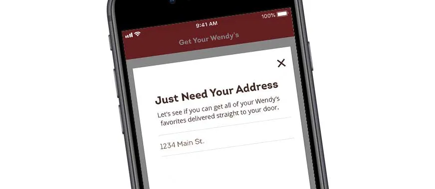 Delivery via Wendy's app