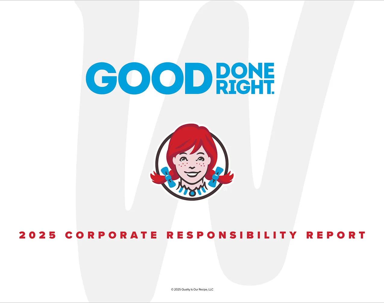 Wendy's 2025 Corporate Responsibility Report Cover
