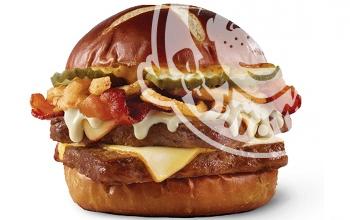 Wendy's Pretzel Bacon Pub Cheeseburger Double